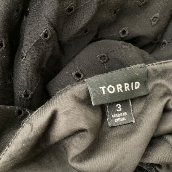 TORRID Sleeveless Eyelet V-Neck Women's Babydoll Blouse Top Size 3XL Black Fairy - Picture 5 of 13